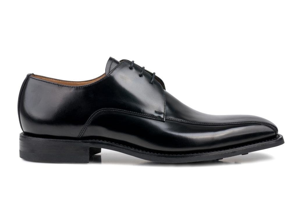 Men's Loake 261B Twin Seam Derby Leather Shoes - Black